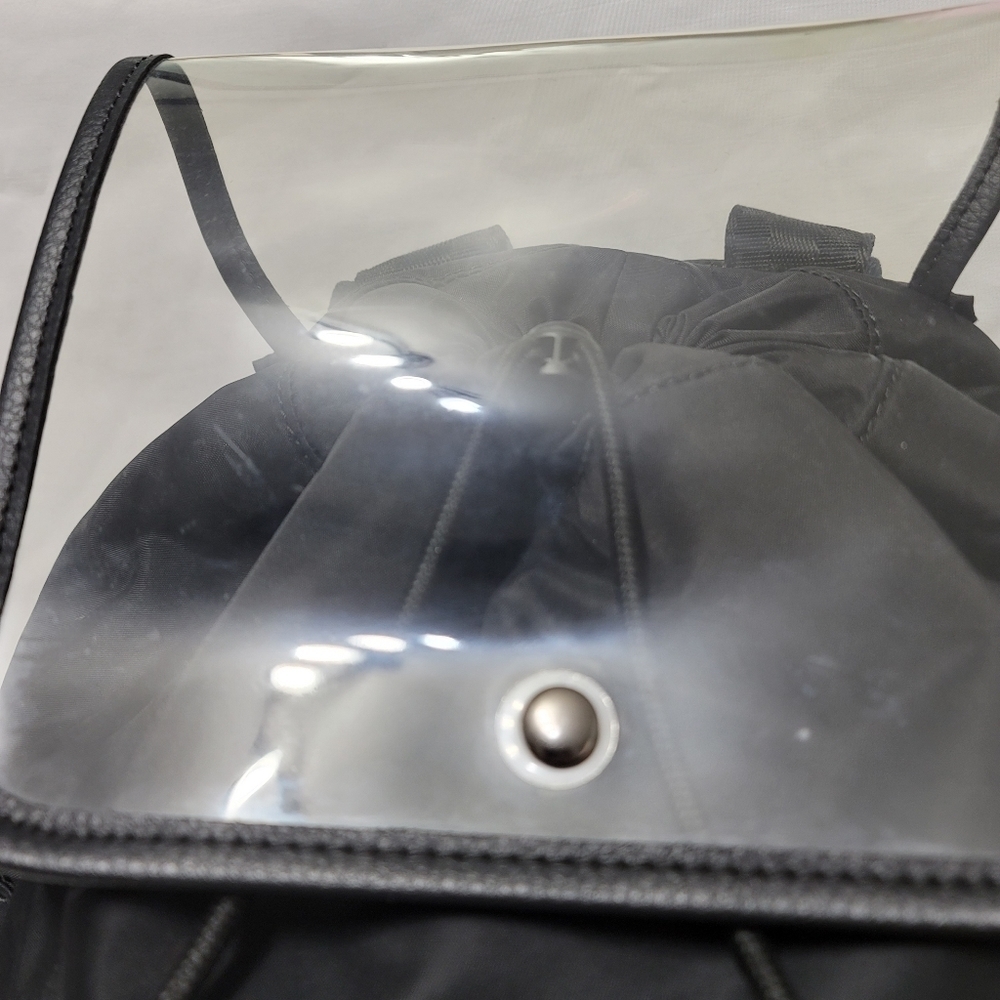 ✨ ZARA Trafaluc Medium Black Vinyl Technical Fabric Backpack - Picture 4 of 9
